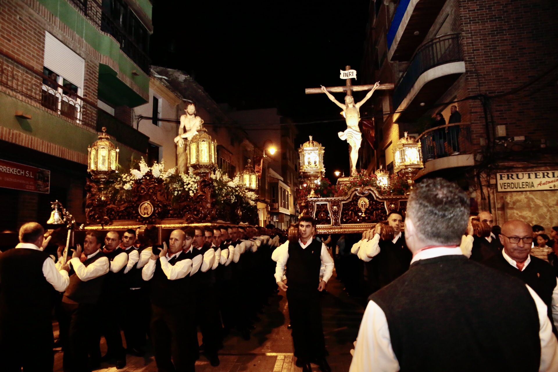 Imágenes del encuentro de las tres imágenes de la Archicofradía del Cristo de la Sangre de Lorca