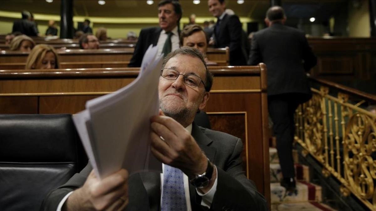 Mariano Rajoy, este miércoles en el Congreso.