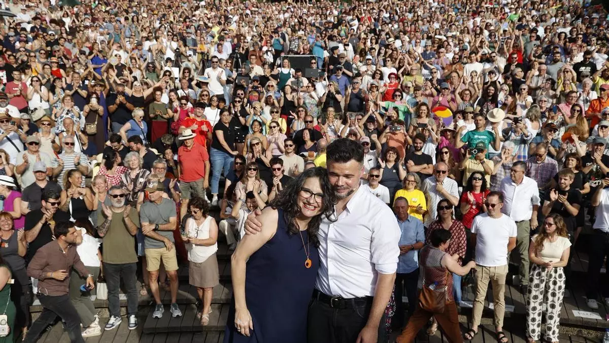 Rufián y Oltra se conjuran para "unir" a las izquierdas ante la "oportunidad histórica" de echar al PP