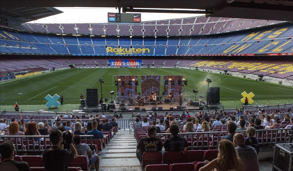 Concierto de Sopa de Cabra en julio del 2020 en el Camp Nou en el Cruïlla XXS.
