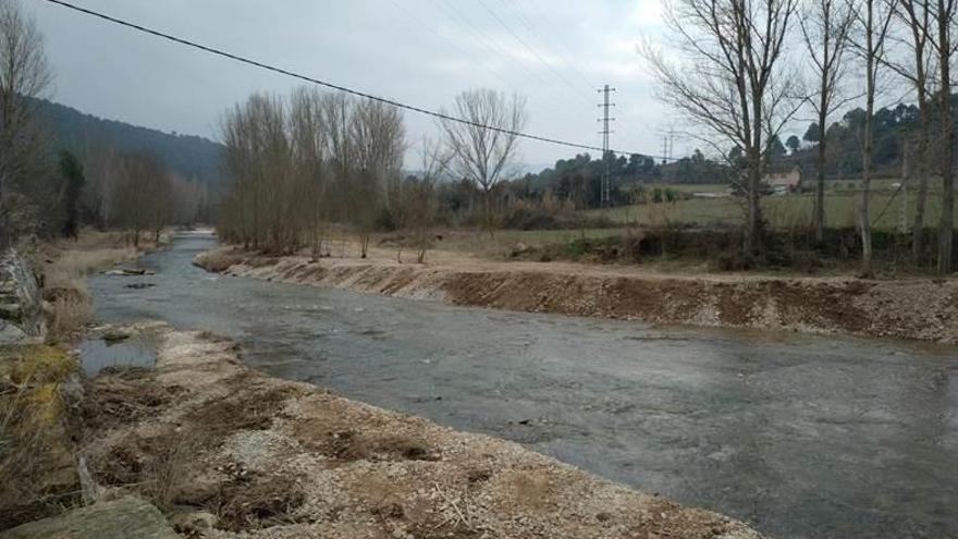 Tram del Cardener on s&#039;ha intervingut a la zona de Can Flautes, entre els termes de Navàs i Cardona