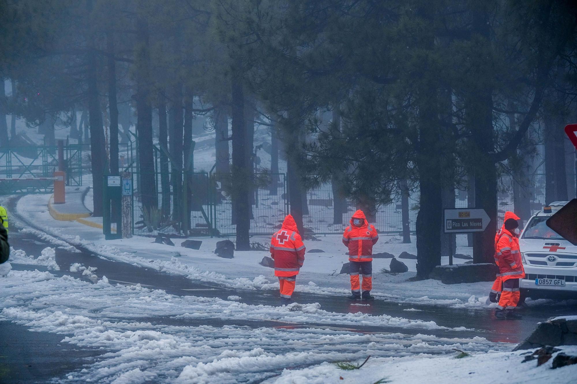 Nieve en la cumbre de Gran Canaria (15/03/2022)