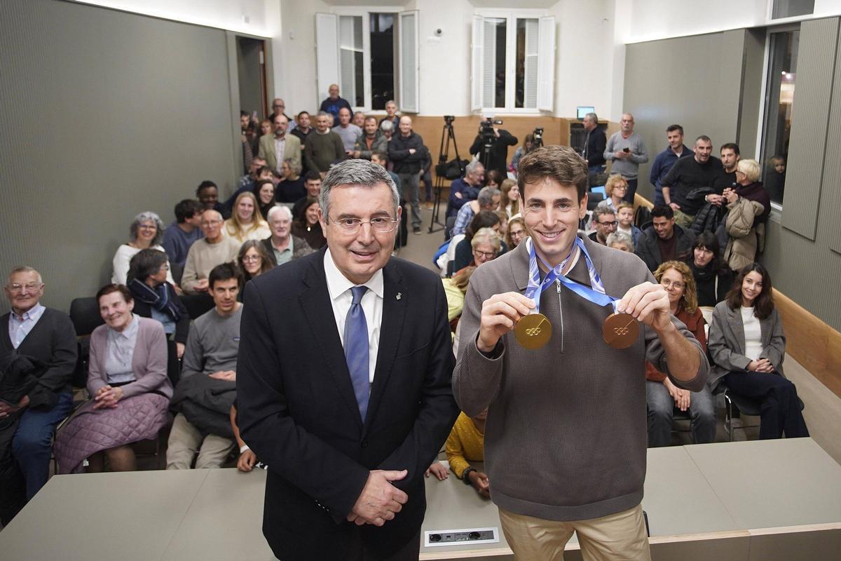 Les fotos de la rebuda d'Oriol Cardona a Banyoles