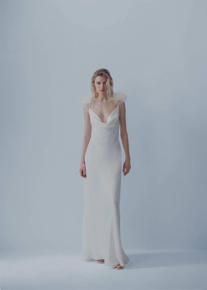Vestido de novia de Mango lencero