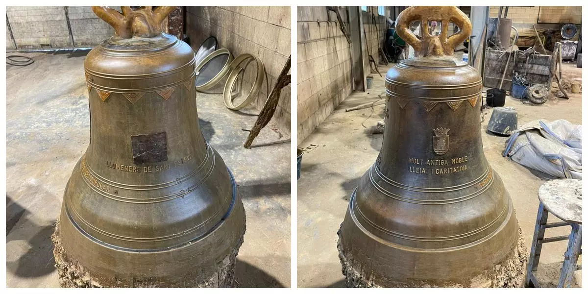 Así es la "falsa campana" que servíra de molde a la pieza final de la ermita de Sant Esteve