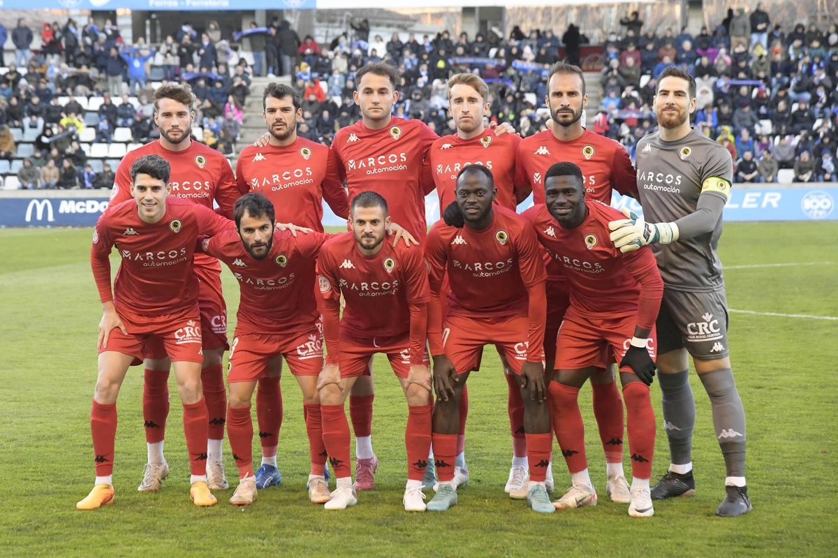 Formación titular del Hércules en el Camp d'Esport de Lleida en el partido de la jornada 17.