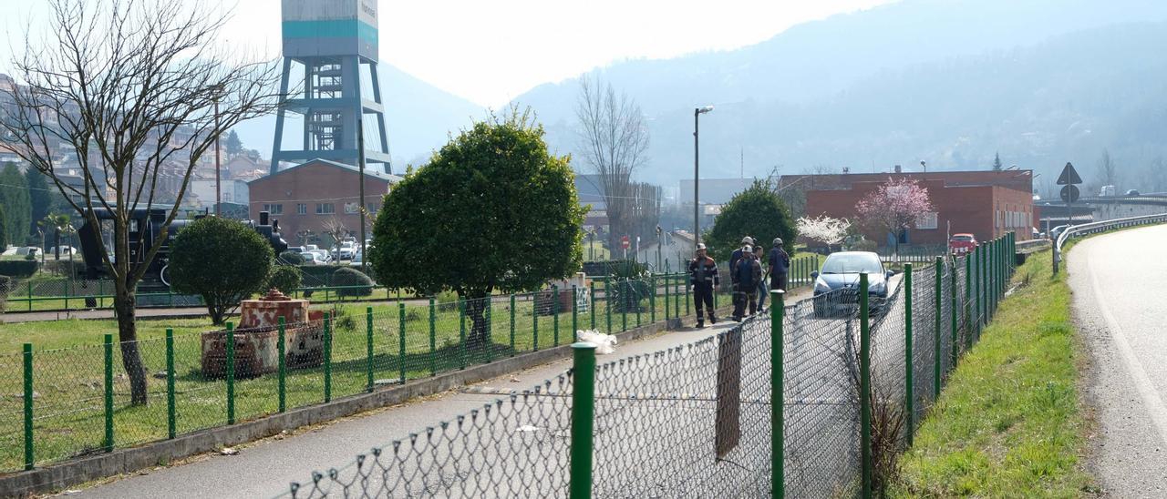 El pozo Santiago, en Aller, en una protesta de trabajadores subcontratados en 2019.