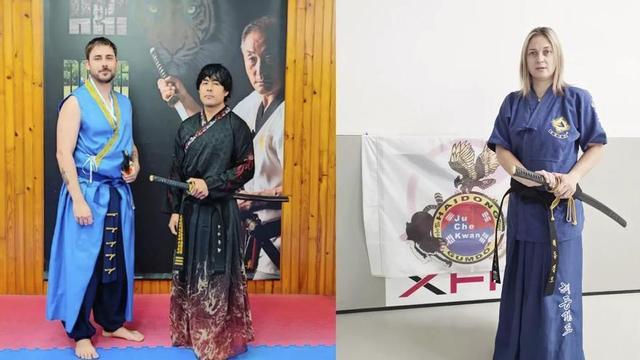 A la izquierda, el zamorano Gabriel Guarido, en el Mundial de Haidong Gumdo | CEDIDA