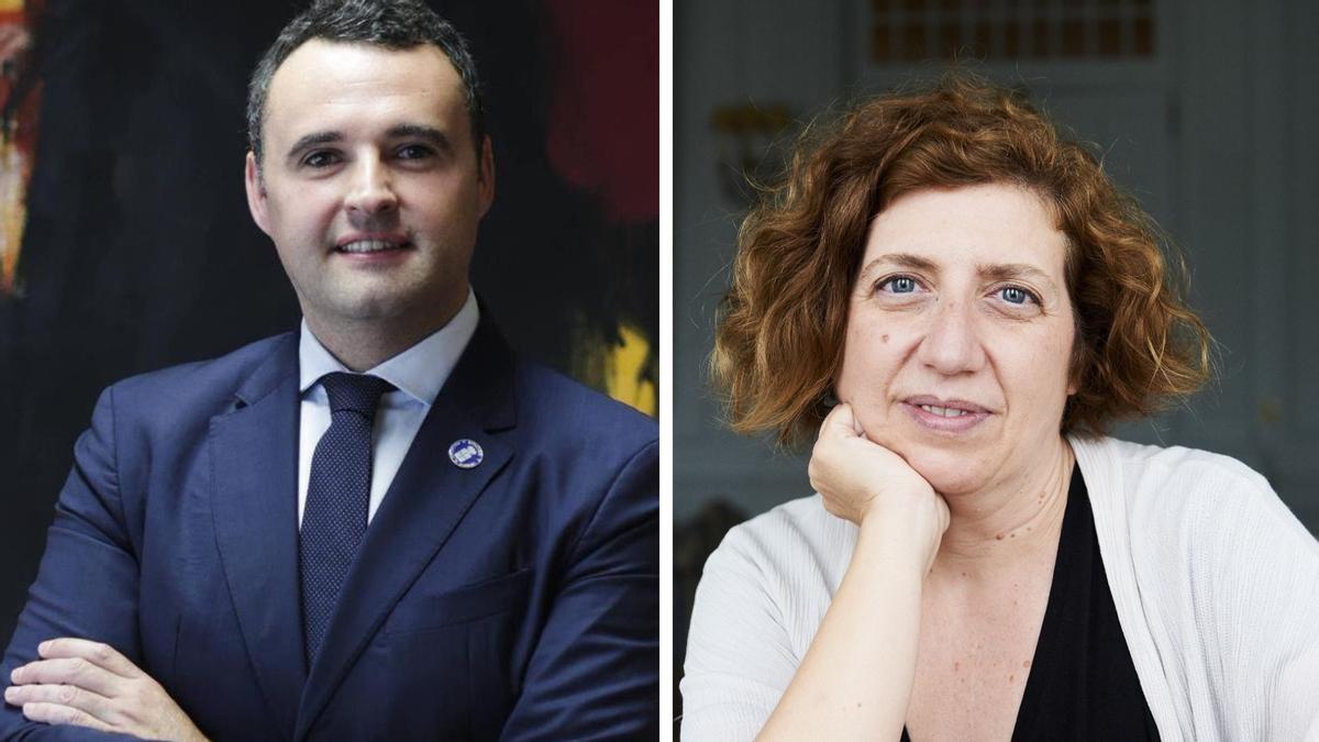 Por la izquierda, Guillermo Peláez, consejero de Hacienda del Principado, y Rosa María Galán, profesora titular de derecho financiero y tributario en la Universidad Complutense de Madrid