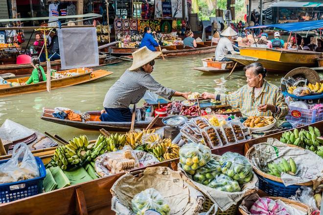 Mercado flotante de Amphawa, Tailandia