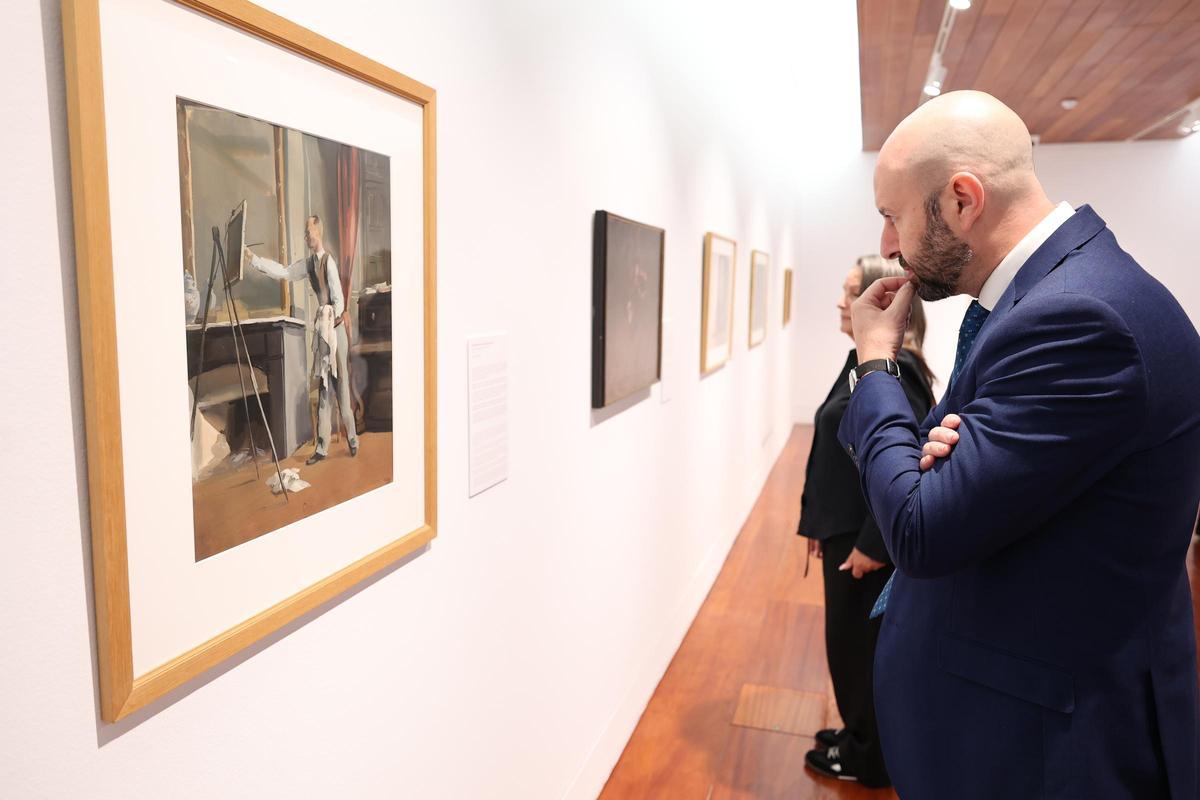 Algunos de los asistentes a la inauguración de la muestra en La Laguna.
