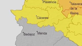 La provincia de Cáceres y la Siberia tendrán este domingo aviso amarillo por lluvias