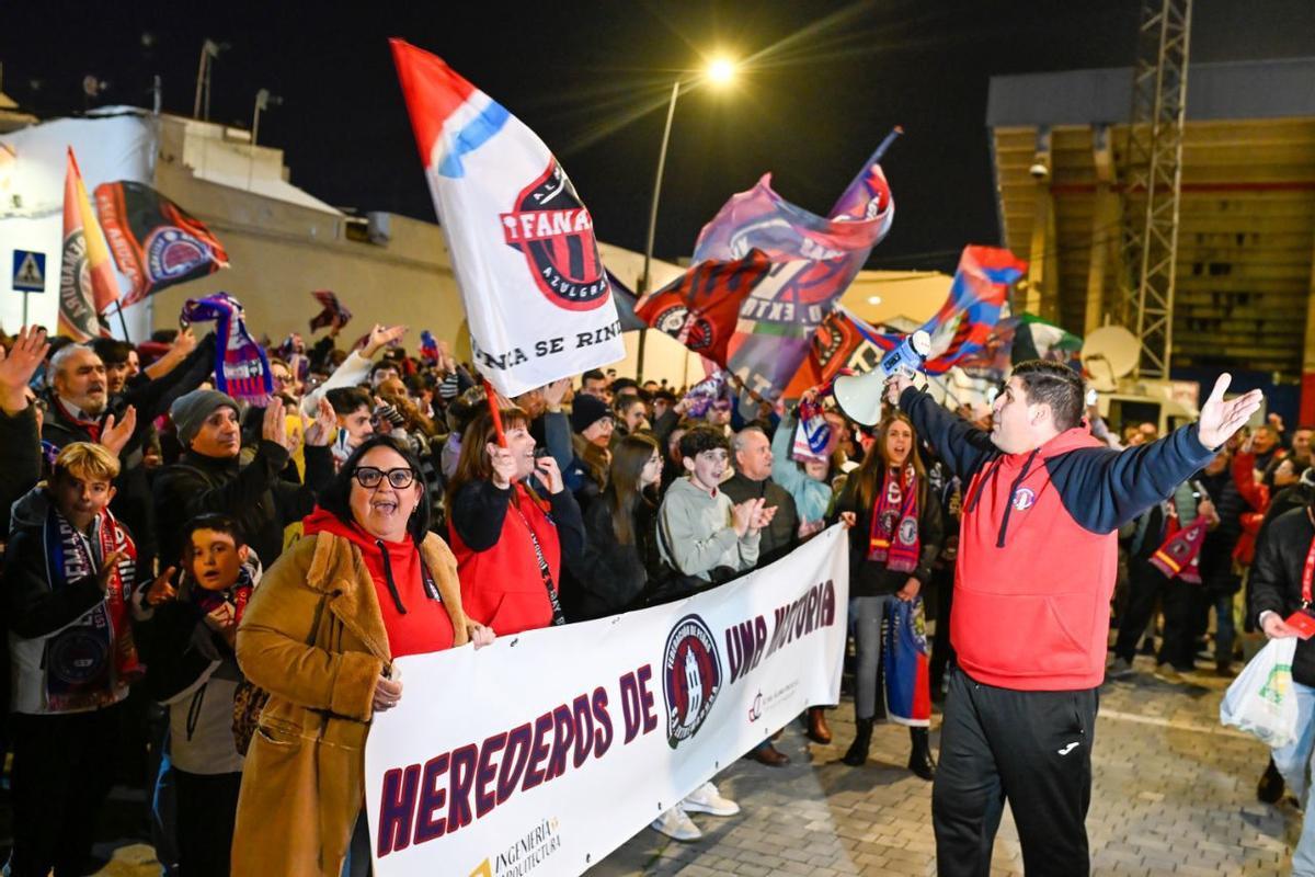 Recibimiento a los azulgranas.