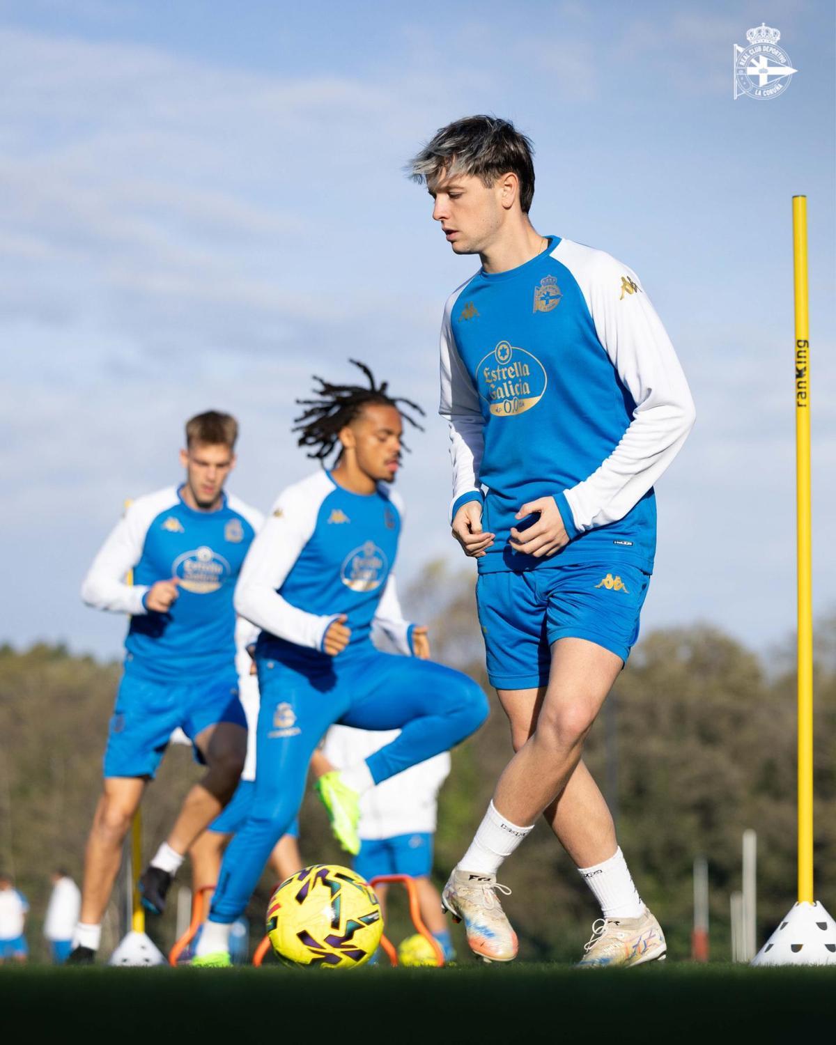 Rubén López durante un entrenamiento