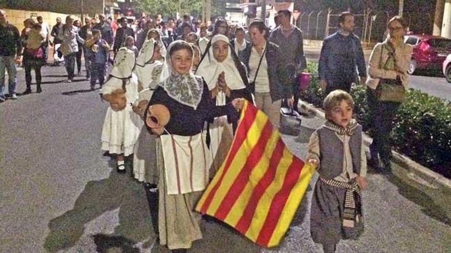 Escena de la procesión celebrada ayer, sobre las 19.45 horas.