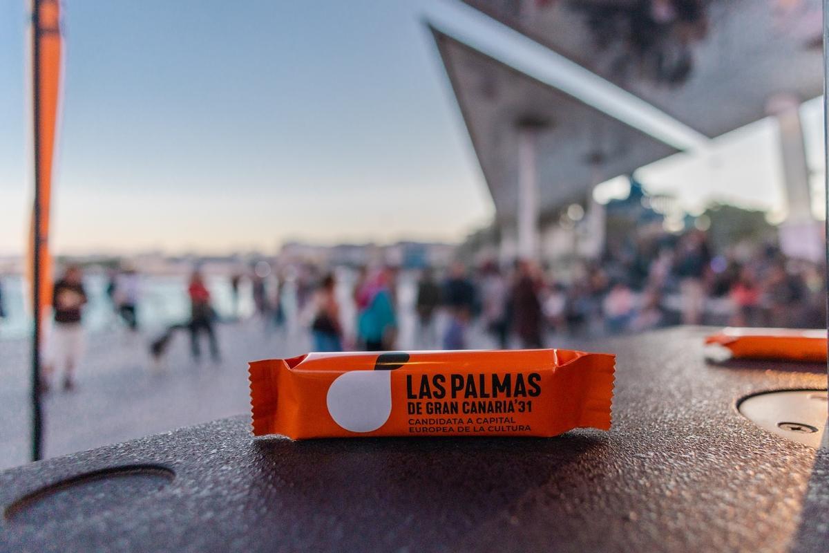Chocolatina de Tirma para promocionar la candidatura de Las Palmas de Gran Canaria como Capital Europea de la Cultura 2031