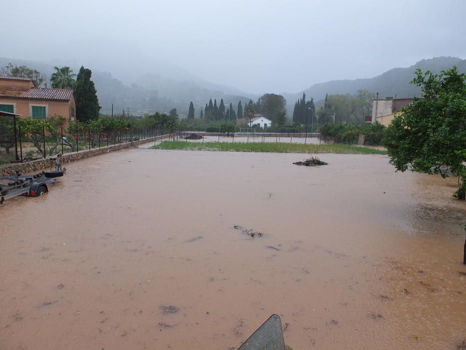 Récord histórico de lluvias en Sóller: 191 litros por metro cuadrado en 12 horas