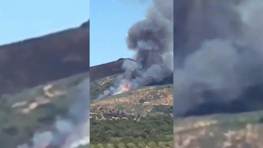 Vídeo | Así se desarrolla el incendio entre Mohedas de Granadilla y Casar de Palomero