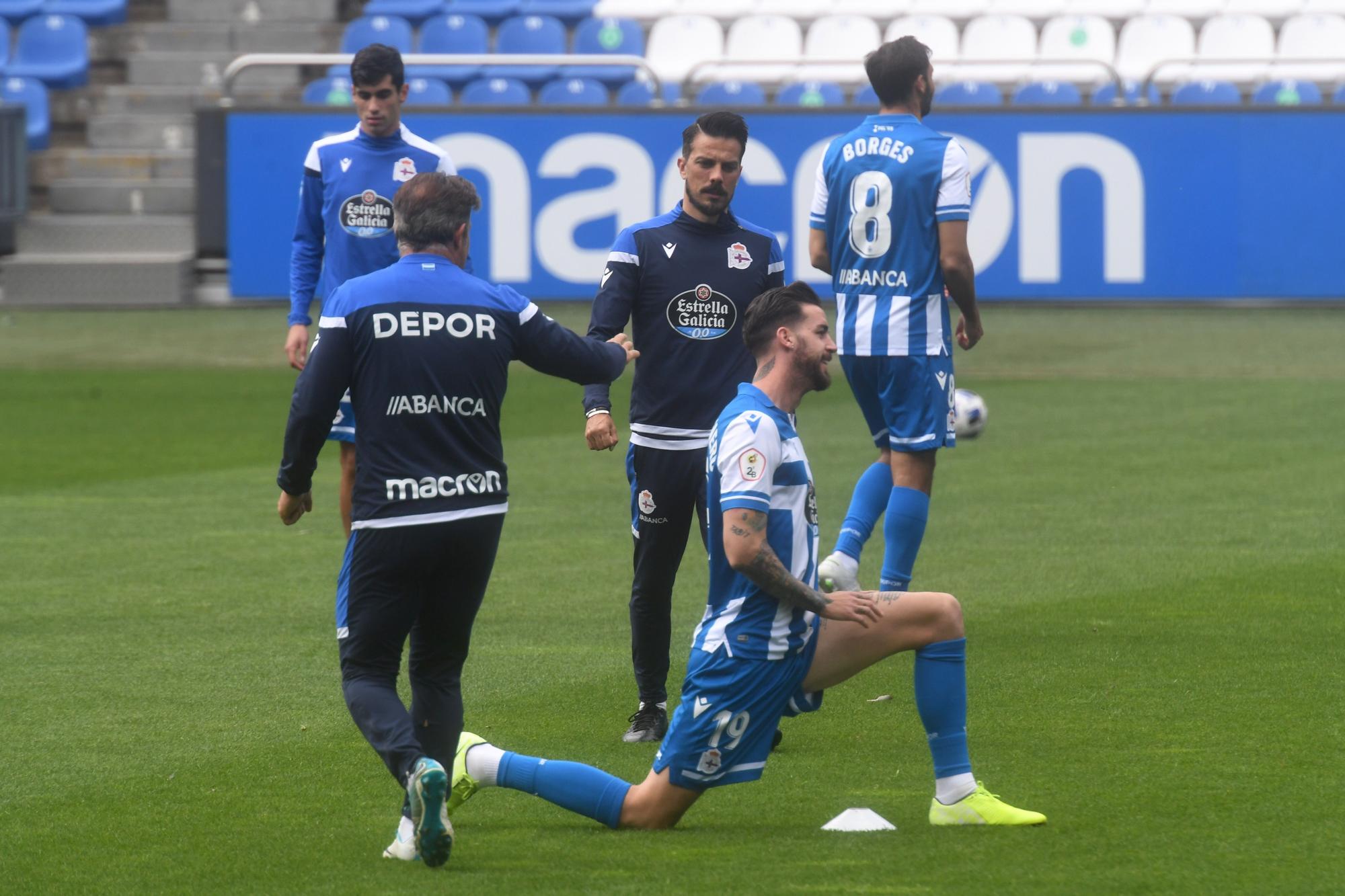 El Dépor prepara en Riazor el partido frente al Numancia en Soria