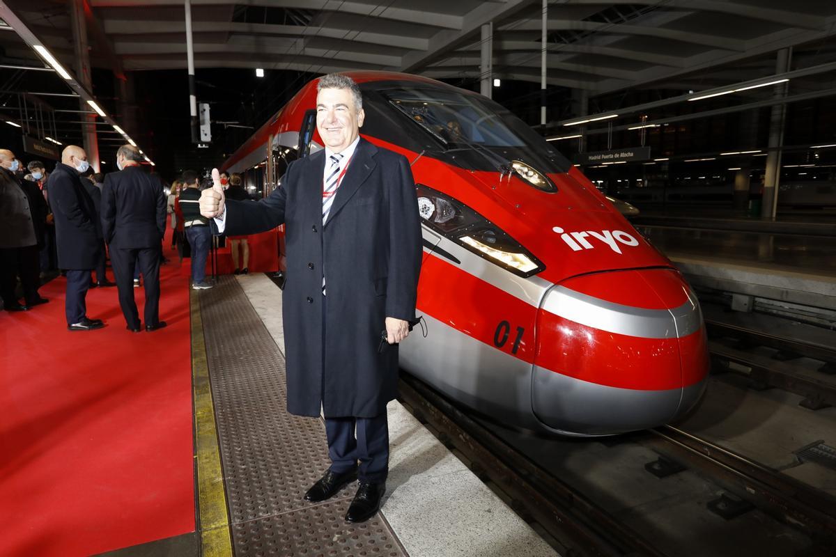 Carlos Bertomeu en la presentación del tren Iryo en 2022