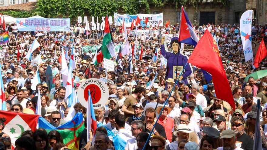 Manifestación por el Día da Patria Galega en Santiago.
