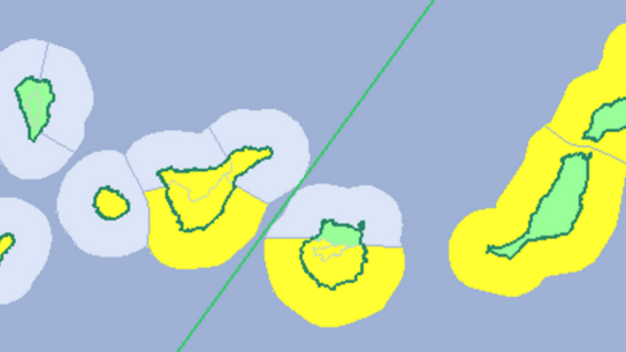 Avisos activos en Canarias este domingo.