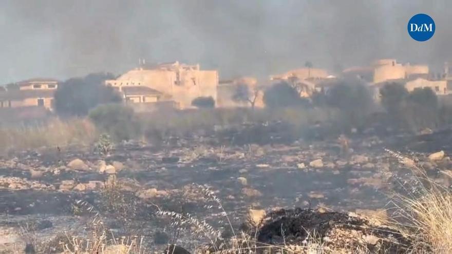 Alarma por un incendio de rastrojos en sa Pobla