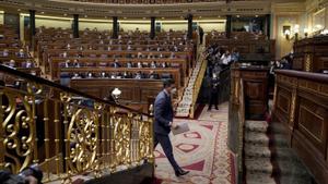 Pedro Sánchez, el 2 de marzo en el Congreso, en un debate para informar sobre la invasión rusa de Ucrania.