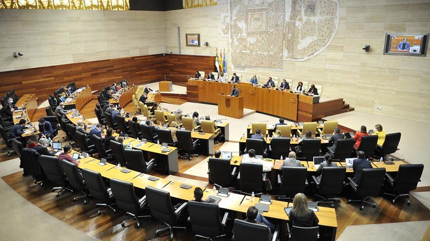 Panorámica del hemiciclo de la Asamblea de Extremadura.