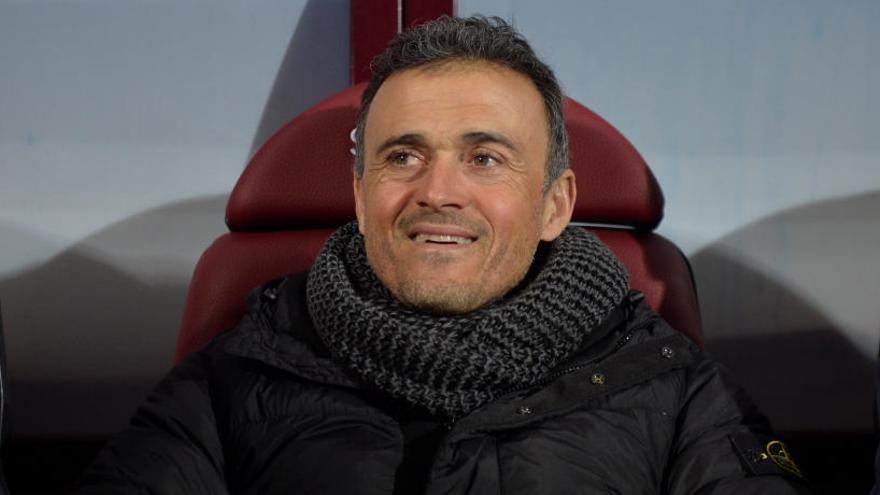 Luis Enrique en el estadio del Eibar.