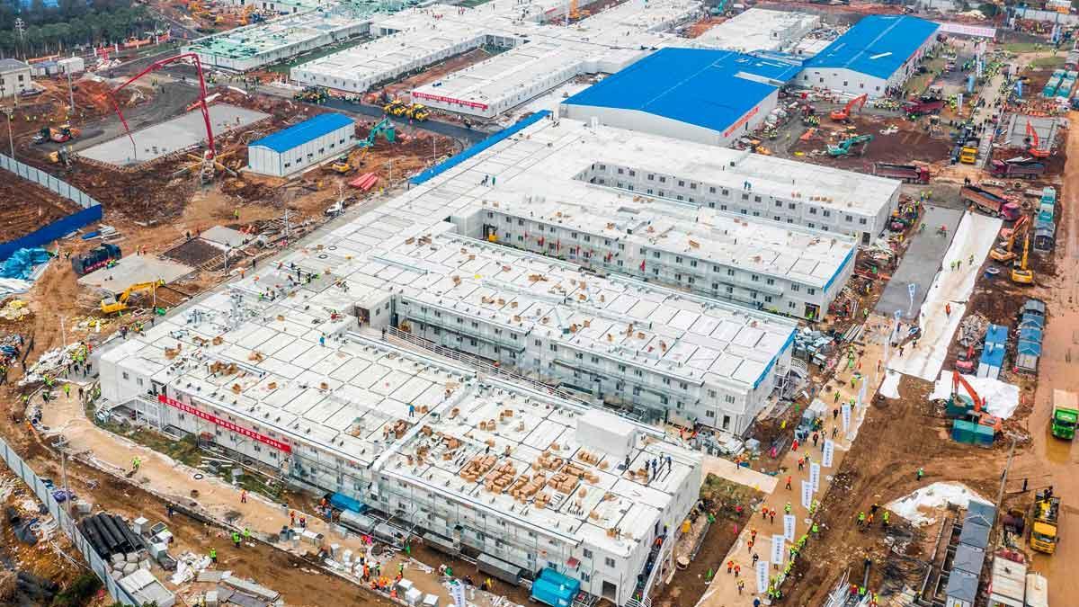 Así se ha construido el Hospital Huoshenshan de Wuhan, levantado en solo diez días para combatir el coronavirus