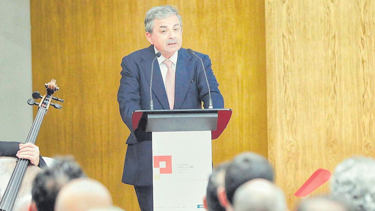 Gabriel Álvarez, actual presidente de la Cámara de Comercio, en la entrega de los premios pymes en noviembre.