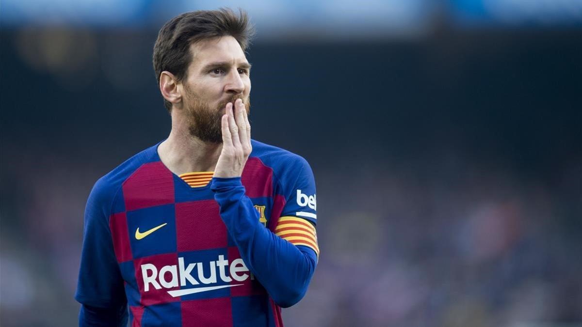 Messi, en el choque de Liga ante el Eibar en el Camp Nou.