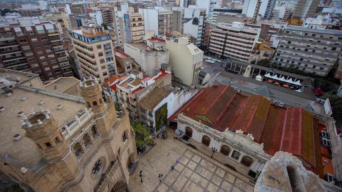 Imagen aérea del centro de Castelló.
