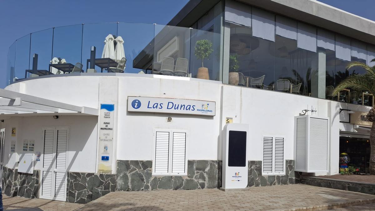 Imagen del centro de información turística situado en el Mirador de las Dunas de Maspalomas.