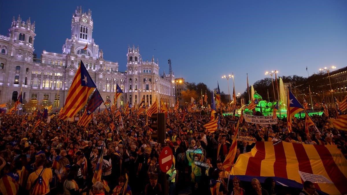 Manifestación a favor del derecho de autodeterminación en Madrid del 16 de marzo de 2019.