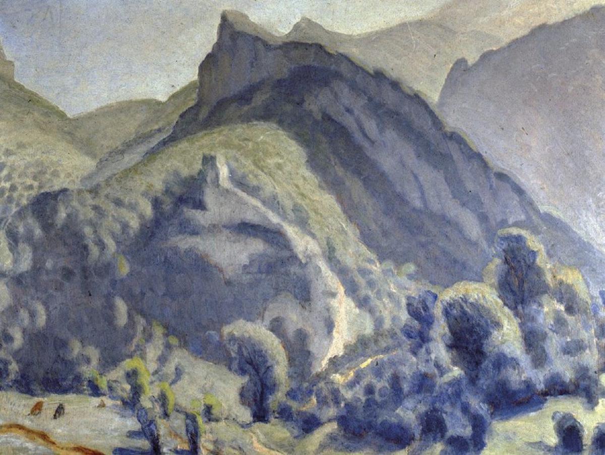 Cuaderno de la cabaña de Cotiones, y Piñole retratado por José Ramón Lueje en Ponga.