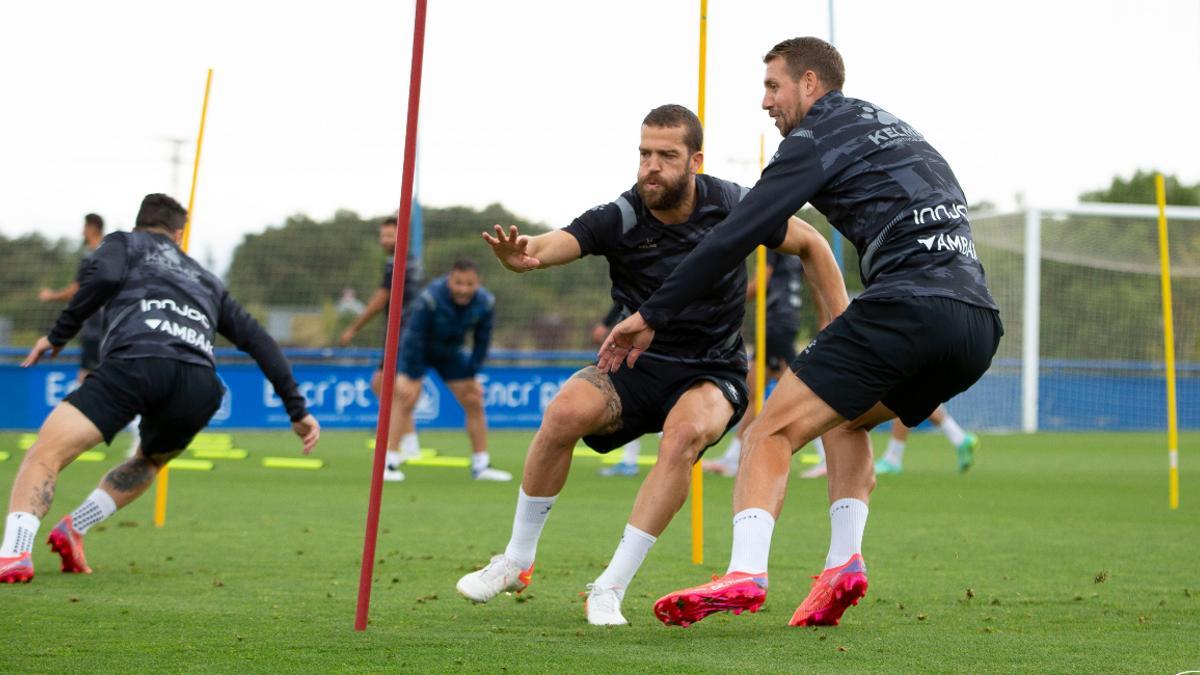 Imagen del entrenamiento del Alavés previo al encuentro liguero ante el Osasuna