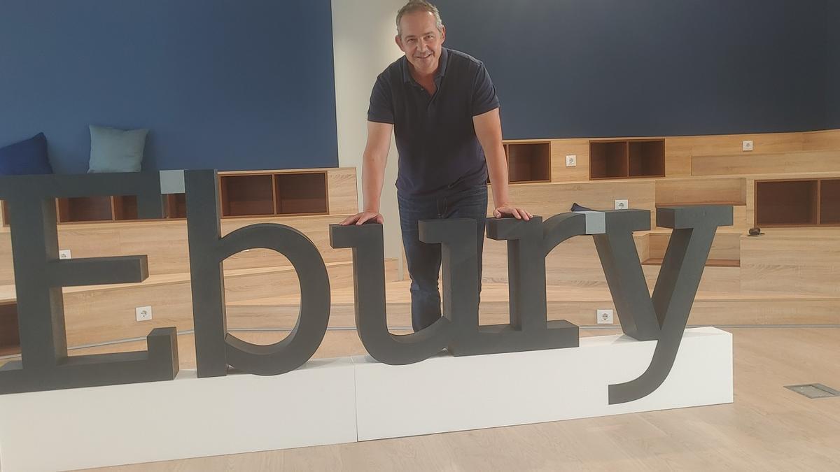 El confundador y co-CEO de Ebury, Juan Lobato, este miércoles en la sede de la empresa en Málaga.