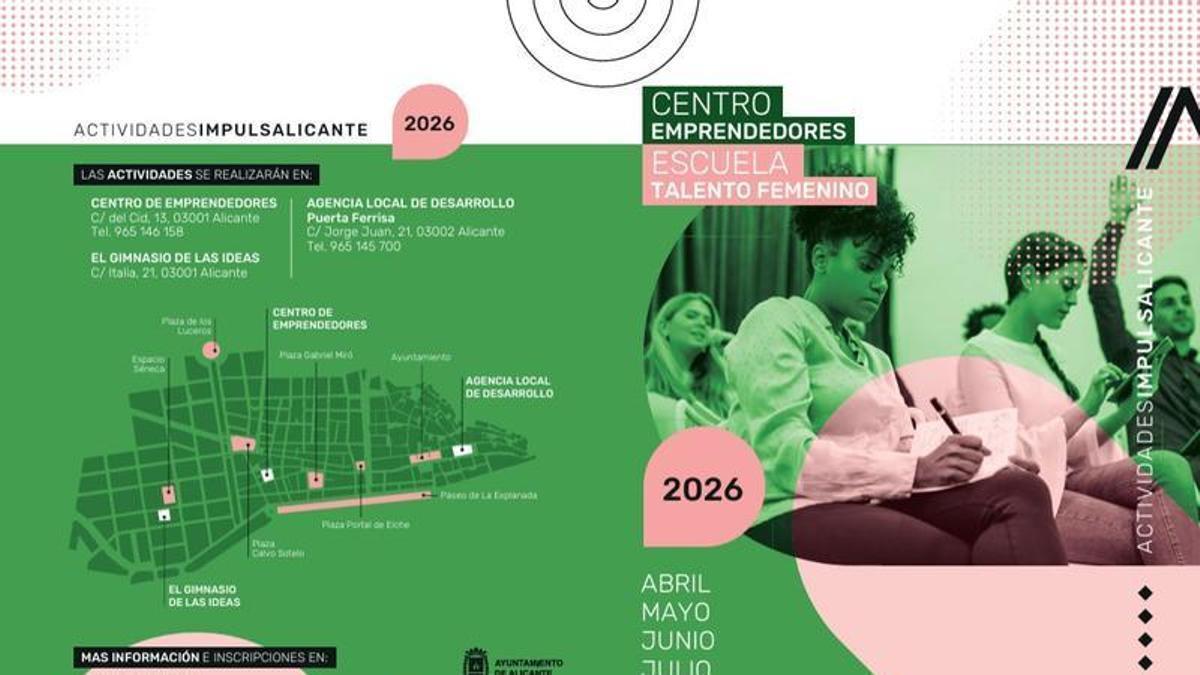 Cartel anunciador de la Escuela de Talento Femenino de Alicante
