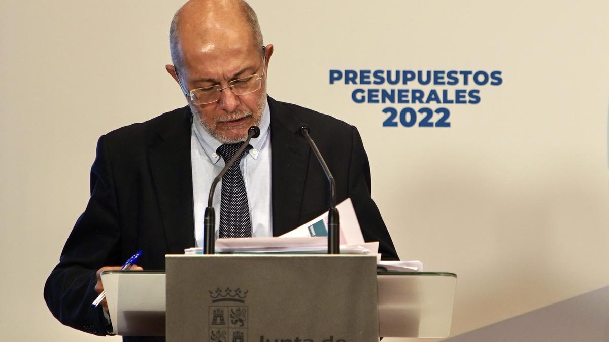 El vicepresidente, Francisco Igea, durante la presentación de las cuentas regionales para 2022.