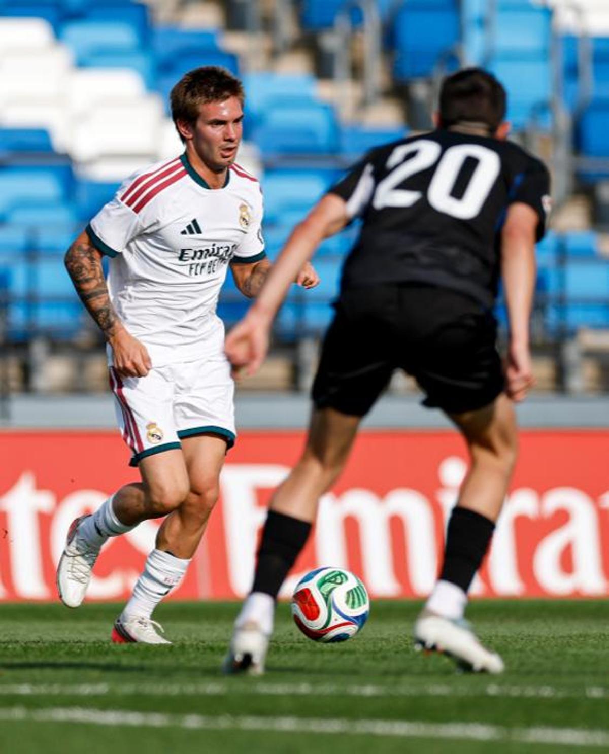 Franco Mastantuono, en el partidillo ante el Leganés.
