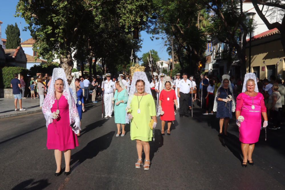 Las imágenes de la procesión de la Virgen del Carmen en el barrio de Pedregalejo.