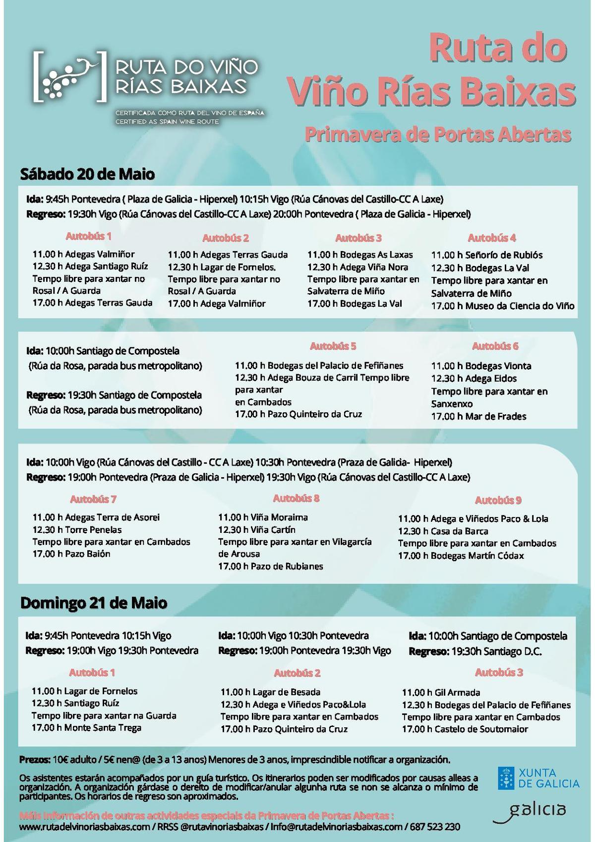 Los itinerarios y actividades propuestos.