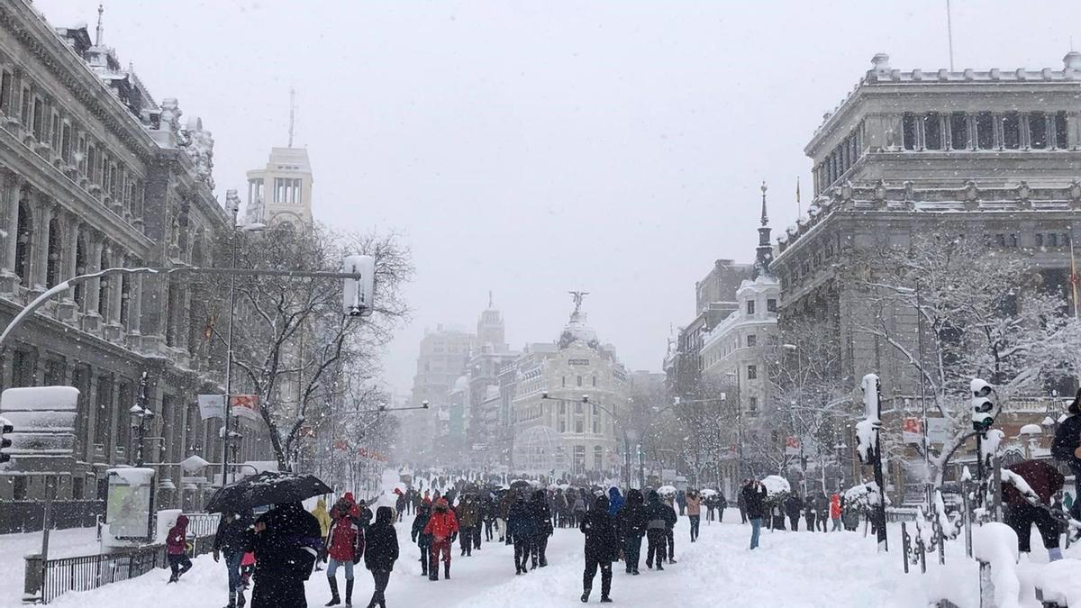 Archivo - Imagen de Madrid cubierta de nieve por Filomena - COMUNIDAD DE MADRID - Archivo