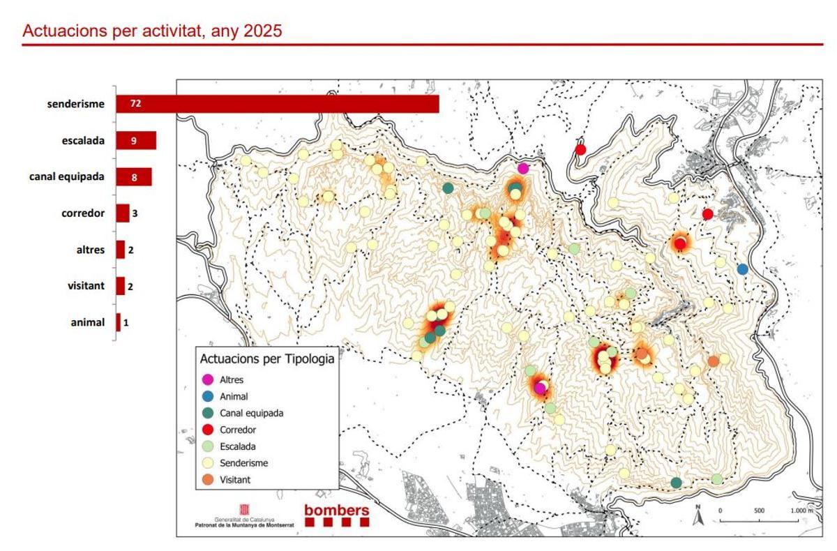 Mapa on es situen les diferents actuacions al llarg de l'any passat