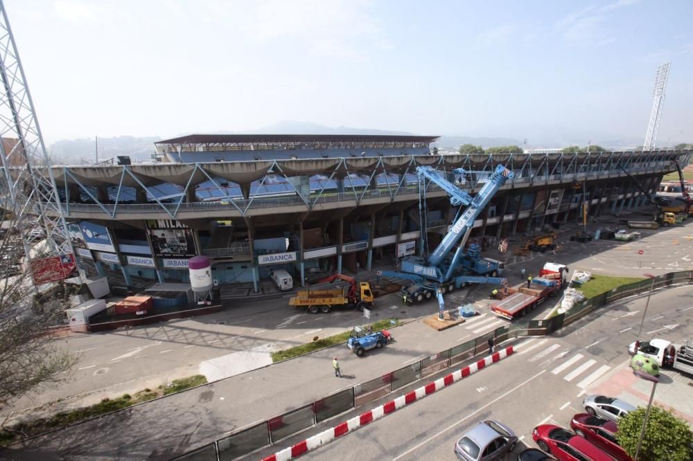 Nuevo Balaídos | Así se montó la "supergrúa" que renovará la cubierta de Tribuna