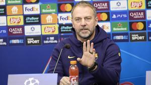 Hansi Flick en la previa del Slavia Praga - FC Barcelona