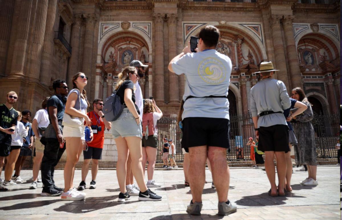 Turistas en Málaga capital.