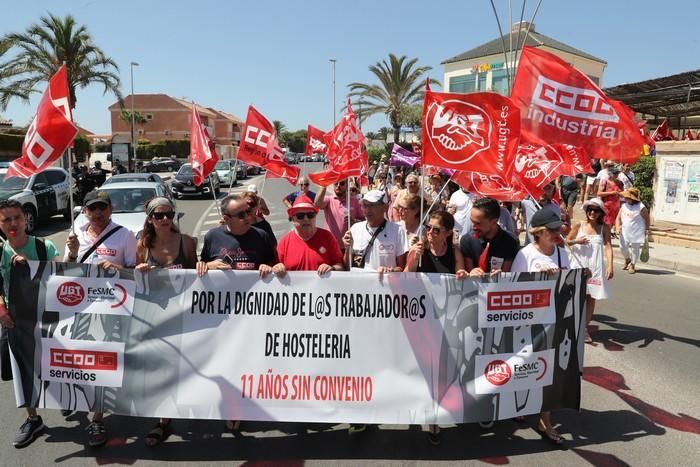 Protesta del sector de la hostelería en La Manga